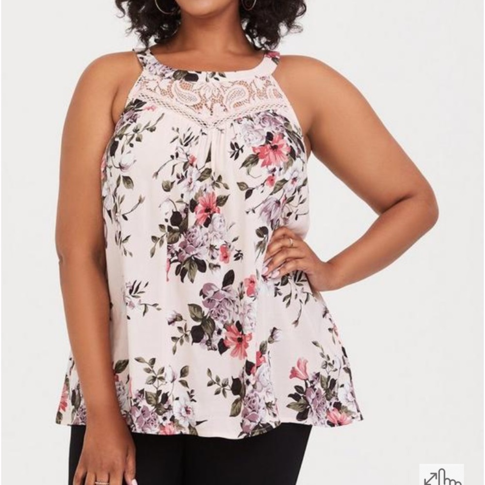 Torrid floral high neck tank